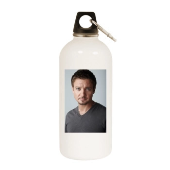 Jeremy Renner White Water Bottle With Carabiner