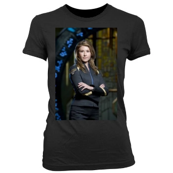 Jewel Staite Women's Junior Cut Crewneck T-Shirt