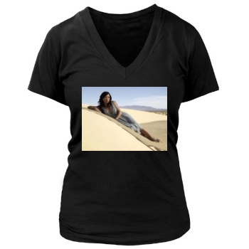 Jie Zheng Women's Deep V-Neck TShirt