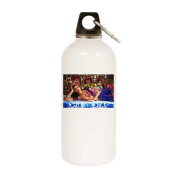 Irina Shayk White Water Bottle With Carabiner