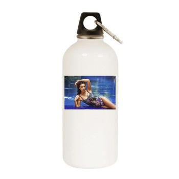 Irina Shayk White Water Bottle With Carabiner