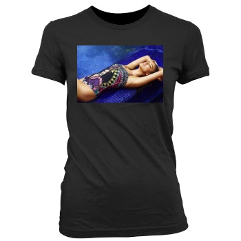 Irina Shayk Women's Junior Cut Crewneck T-Shirt