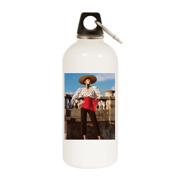 Irina Shayk White Water Bottle With Carabiner