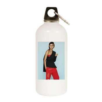 Irina Shayk White Water Bottle With Carabiner