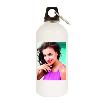 Irina Shayk White Water Bottle With Carabiner