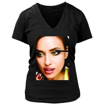 Irina Shayk Women's Deep V-Neck TShirt