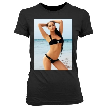 Irina Shayk Women's Junior Cut Crewneck T-Shirt