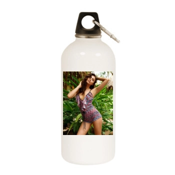 Irina Shayk White Water Bottle With Carabiner