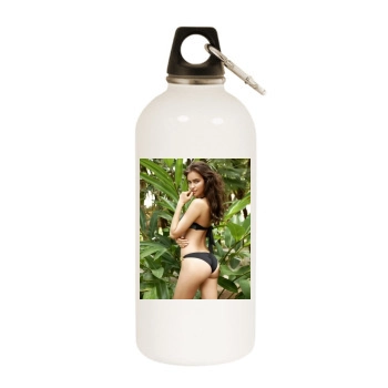 Irina Shayk White Water Bottle With Carabiner