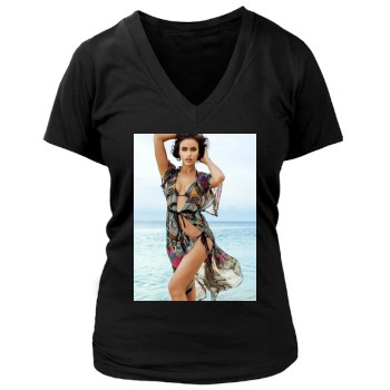 Irina Shayk Women's Deep V-Neck TShirt