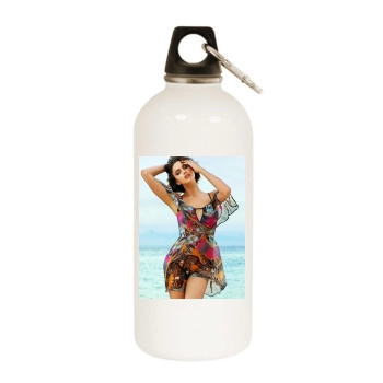 Irina Shayk White Water Bottle With Carabiner