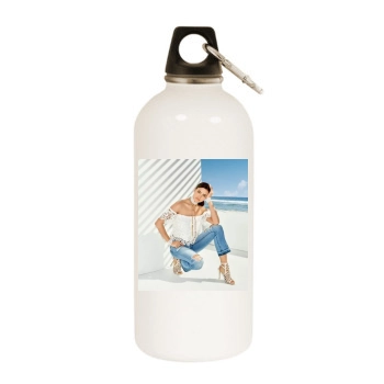 Irina Shayk White Water Bottle With Carabiner