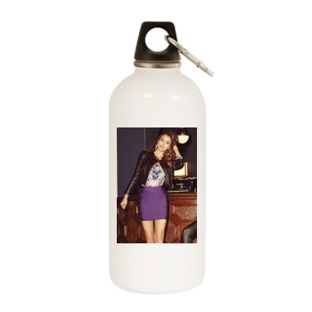 Irina Shayk White Water Bottle With Carabiner