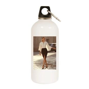 Irina Shayk White Water Bottle With Carabiner