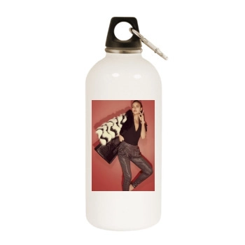 Irina Shayk White Water Bottle With Carabiner