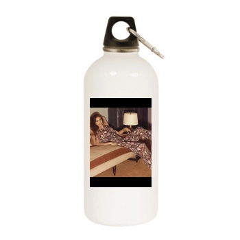 Irina Shayk White Water Bottle With Carabiner