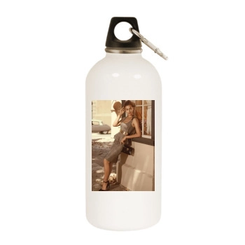 Irina Shayk White Water Bottle With Carabiner