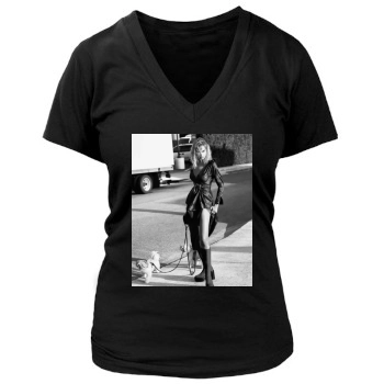 Irina Shayk Women's Deep V-Neck TShirt