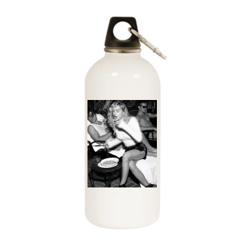 Irina Shayk White Water Bottle With Carabiner