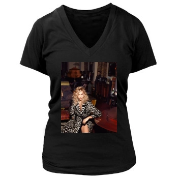 Irina Shayk Women's Deep V-Neck TShirt