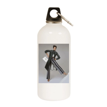 Irina Shayk White Water Bottle With Carabiner