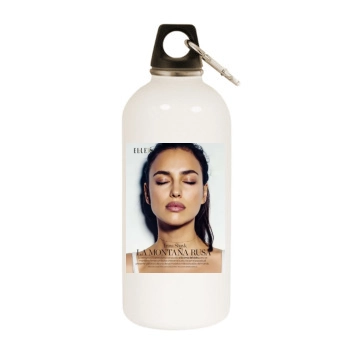 Irina Shayk White Water Bottle With Carabiner