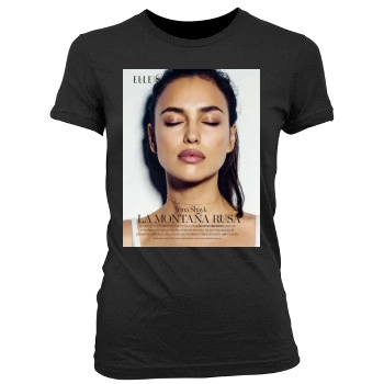 Irina Shayk Women's Junior Cut Crewneck T-Shirt