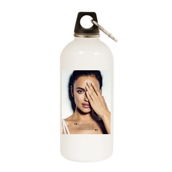 Irina Shayk White Water Bottle With Carabiner