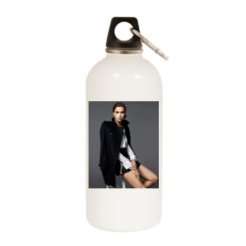 Irina Shayk White Water Bottle With Carabiner