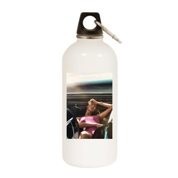 Irina Shayk White Water Bottle With Carabiner