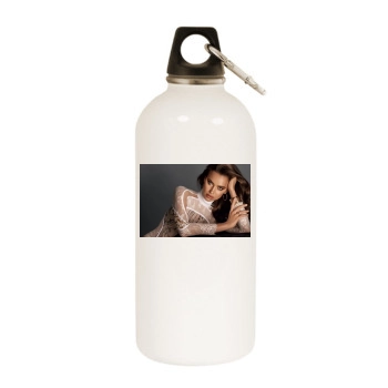 Irina Shayk White Water Bottle With Carabiner