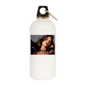 Irina Shayk White Water Bottle With Carabiner