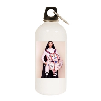 Irina Shayk White Water Bottle With Carabiner