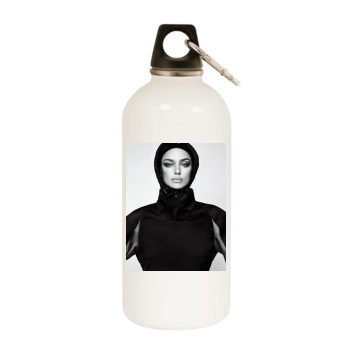 Irina Shayk White Water Bottle With Carabiner