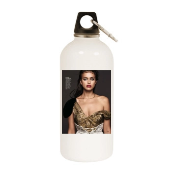 Irina Shayk White Water Bottle With Carabiner