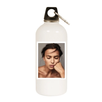 Irina Shayk White Water Bottle With Carabiner