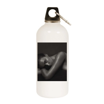 Irina Shayk White Water Bottle With Carabiner