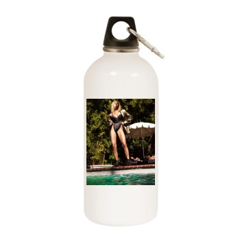 Irina Shayk White Water Bottle With Carabiner