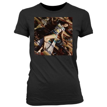 Irina Shayk Women's Junior Cut Crewneck T-Shirt