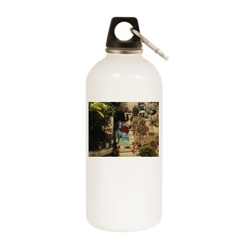 Irina Shayk White Water Bottle With Carabiner