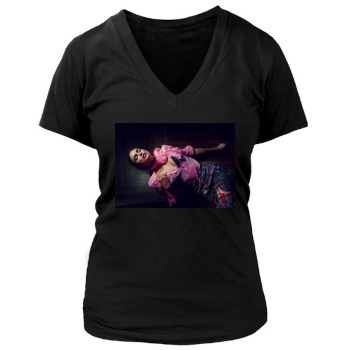 Irina Shayk Women's Deep V-Neck TShirt