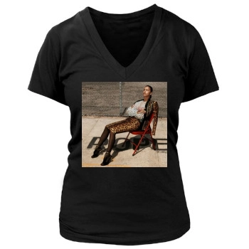 Irina Shayk Women's Deep V-Neck TShirt