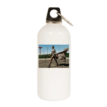 Irina Shayk White Water Bottle With Carabiner