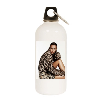 Irina Shayk White Water Bottle With Carabiner