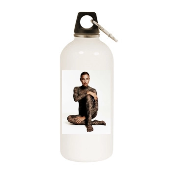 Irina Shayk White Water Bottle With Carabiner