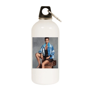 Irina Shayk White Water Bottle With Carabiner