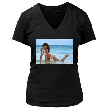 Irina Shayk Women's Deep V-Neck TShirt