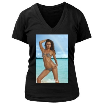 Irina Shayk Women's Deep V-Neck TShirt