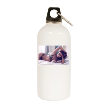 Irina Shayk White Water Bottle With Carabiner