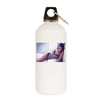 Irina Shayk White Water Bottle With Carabiner